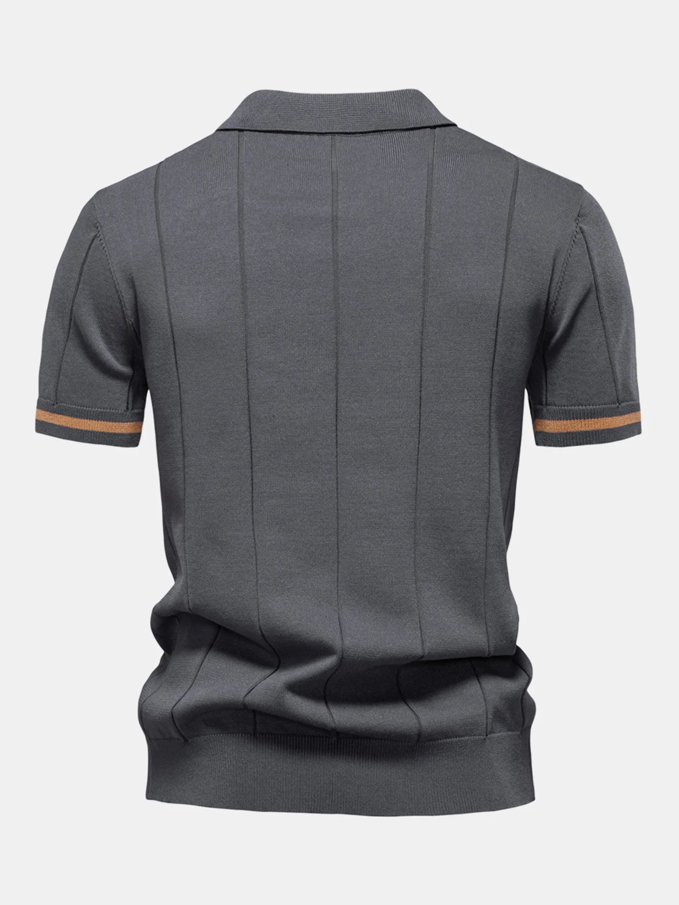 Grayson | Contrast Trim Zipper Knit Polo Shirt - Image 15