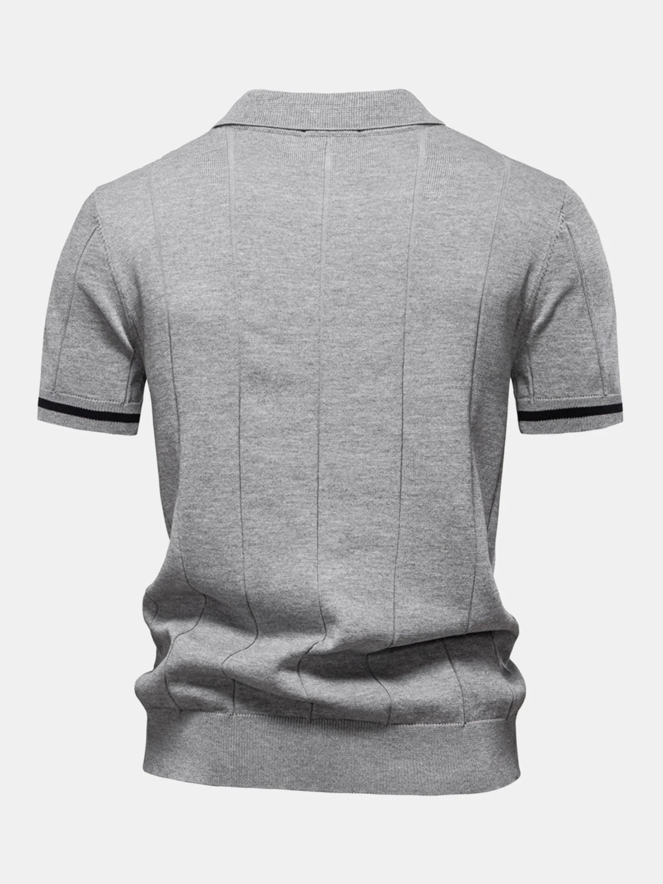 Grayson | Contrast Trim Zipper Knit Polo Shirt - Image 17