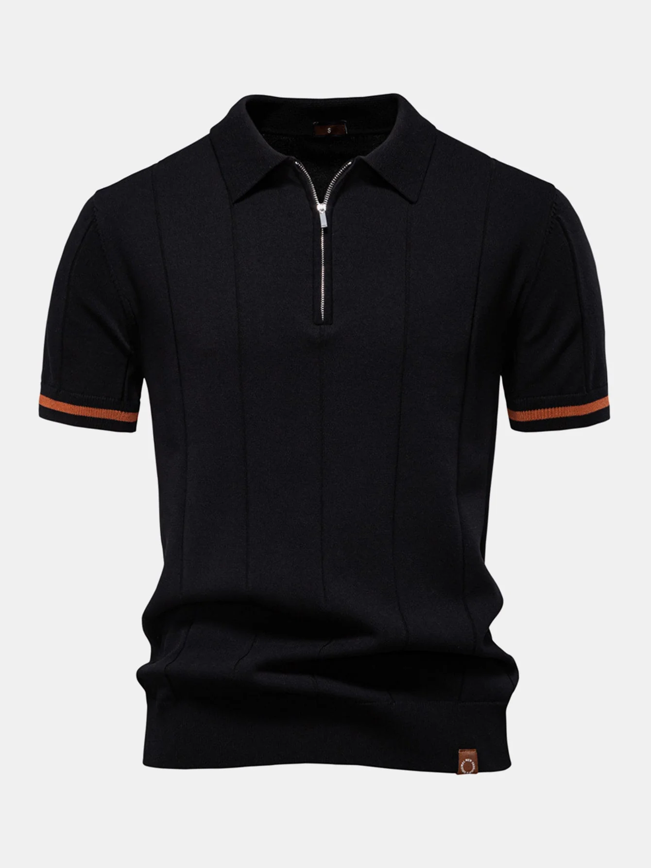 Grayson | Contrast Trim Zipper Knit Polo Shirt - Image 18