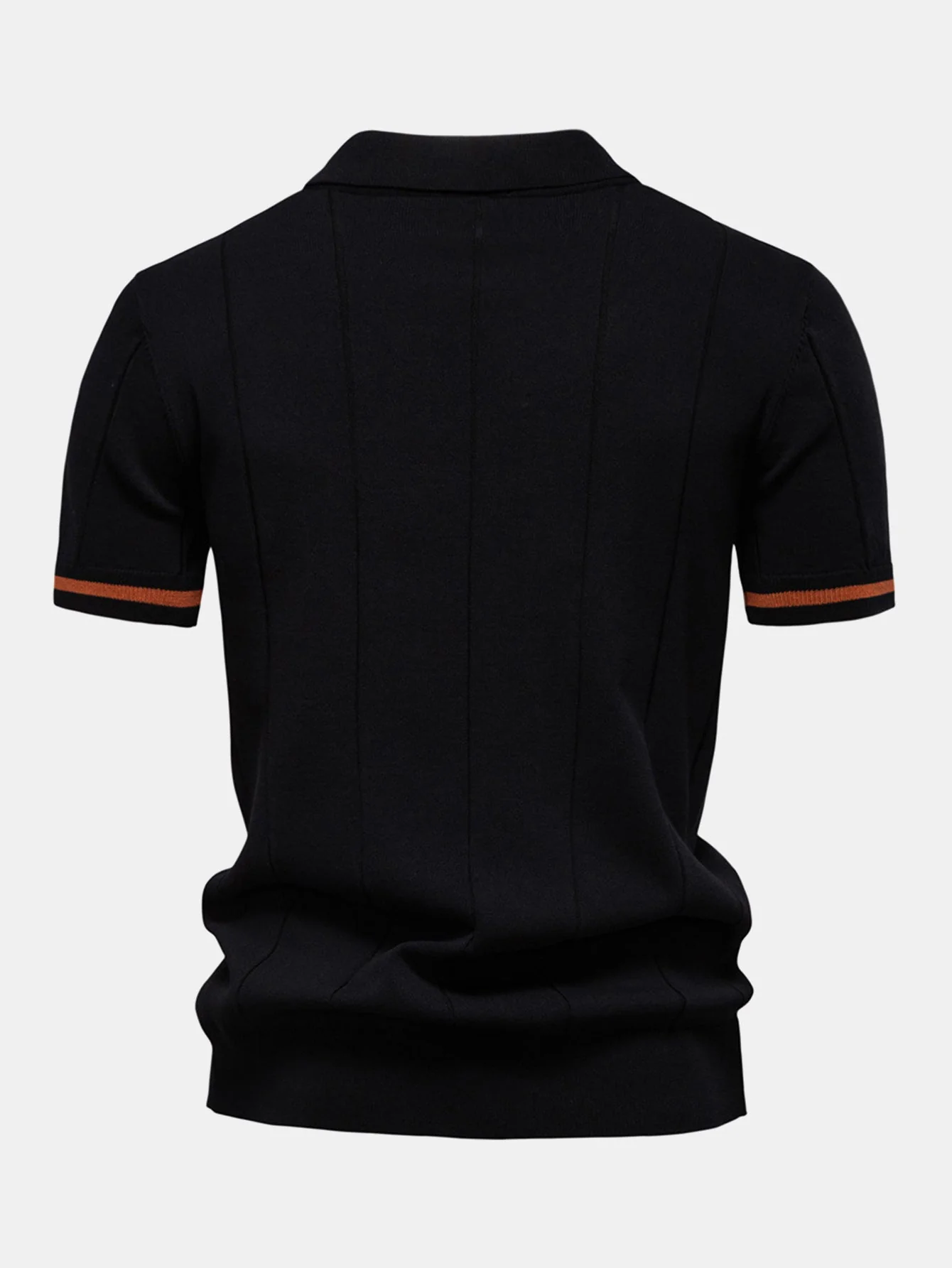 Grayson | Contrast Trim Zipper Knit Polo Shirt - Image 2