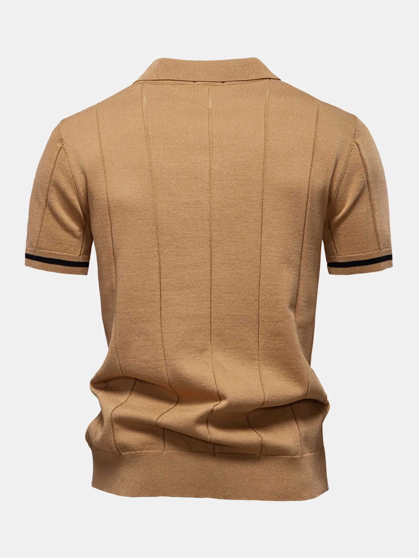 Grayson | Contrast Trim Zipper Knit Polo Shirt - Image 4