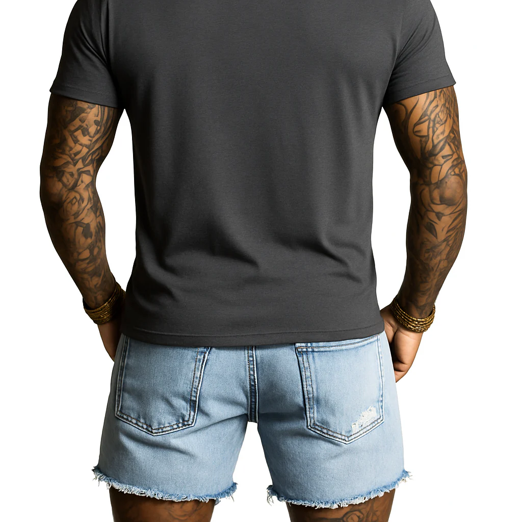 Gregory | Men'S Ripped Check Denim Shorts - Image 4