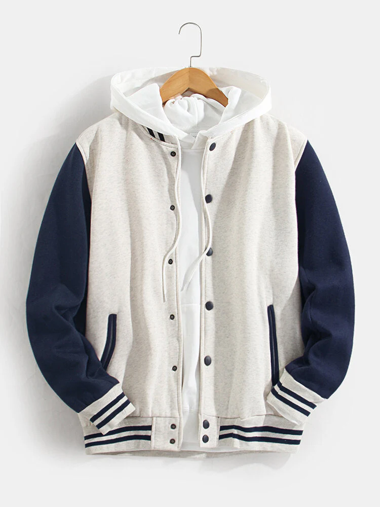 Griffin | Contrast Baseball Jacket - Image 2