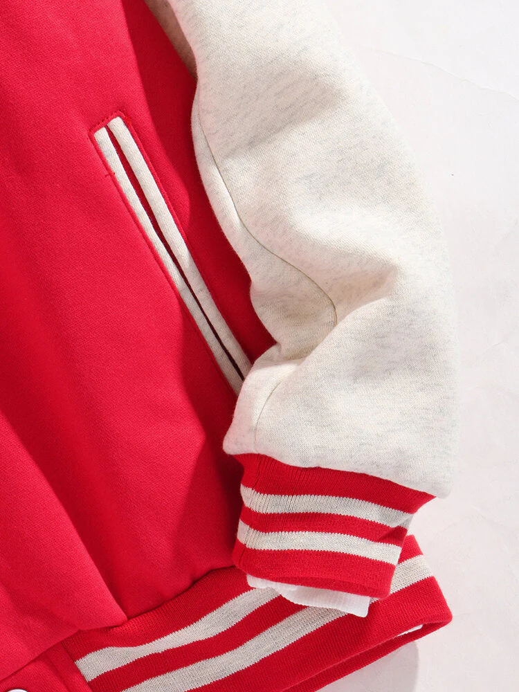 Griffin | Contrast Baseball Jacket - Image 8