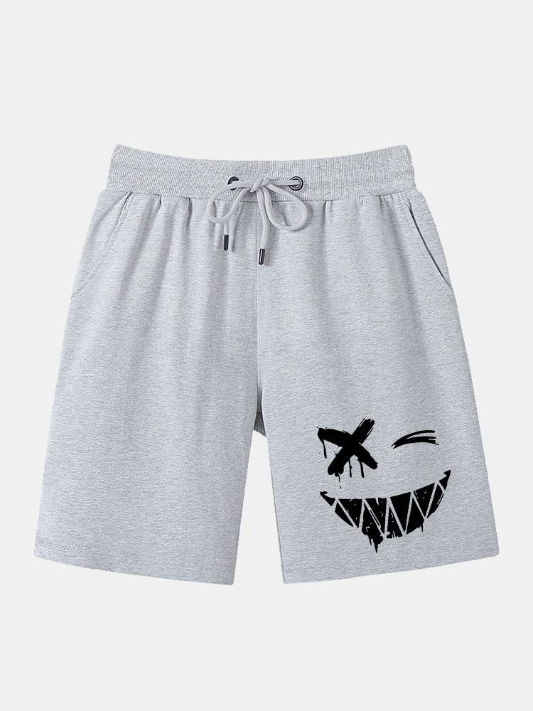 Gualterio® | Dissolved Smiley Face Print Man Mid Length Shorts - Image 2