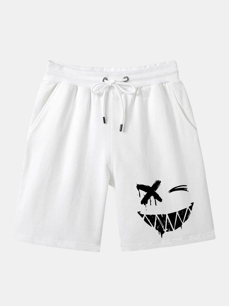 Gualterio® | Dissolved Smiley Face Print Man Mid Length Shorts - Image 3