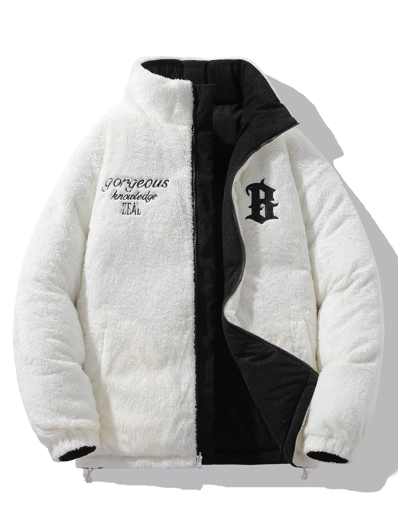Guillermo | Reversible Teddy Fleece Corduroy Coat - Image 23