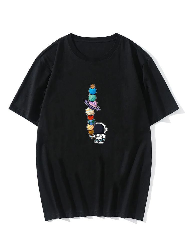 Gustavo® | Cartoon Astronaut Print T-Shirt