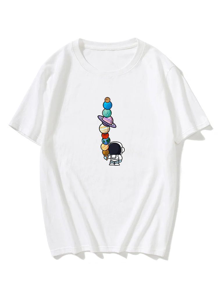Gustavo® | Cartoon Astronaut Print T-Shirt - Image 3