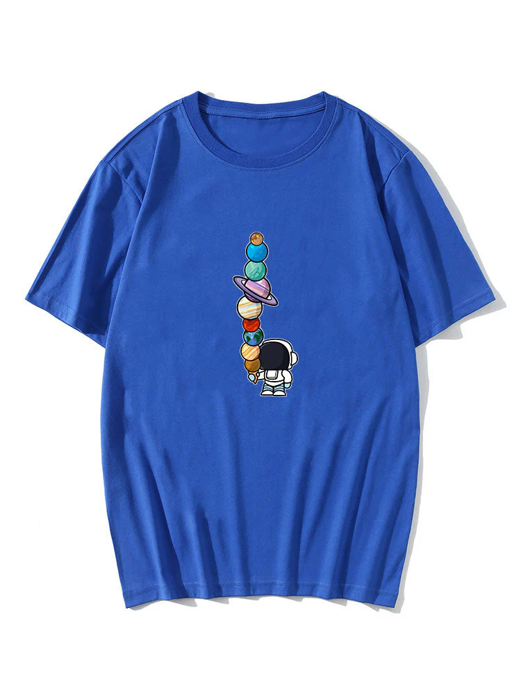 Gustavo® | Cartoon Astronaut Print T-Shirt - Image 4