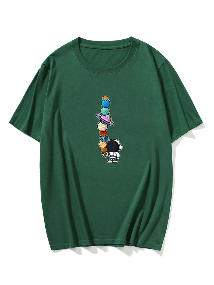 Gustavo® | Cartoon Astronaut Print T-Shirt - Image 5