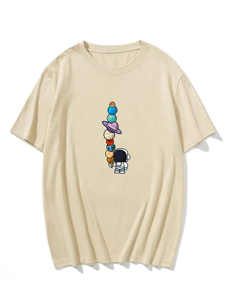 Gustavo® | Cartoon Astronaut Print T-Shirt - Image 6