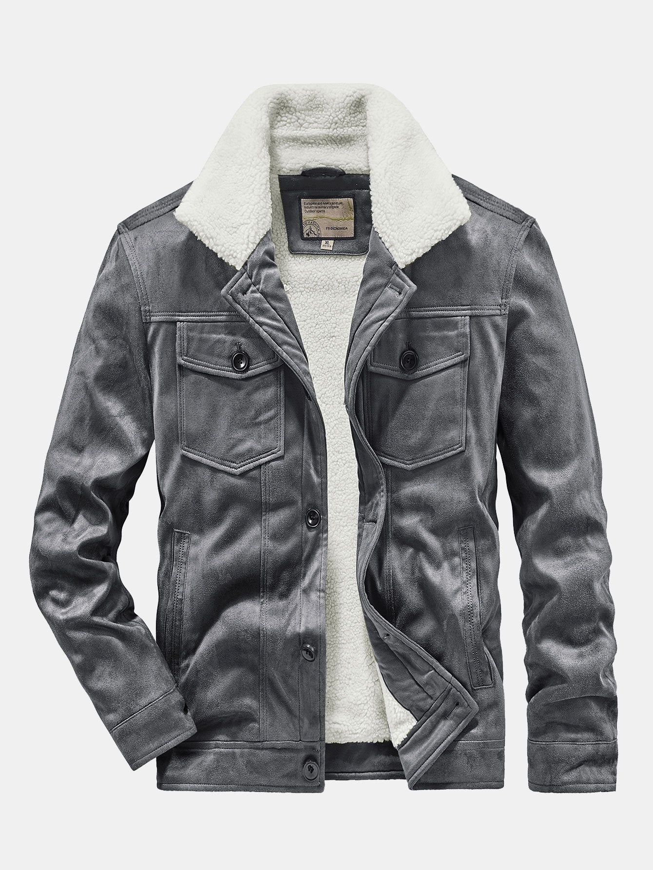 Gustavo | Teddy Lined Faux Suede Jacket - Image 6