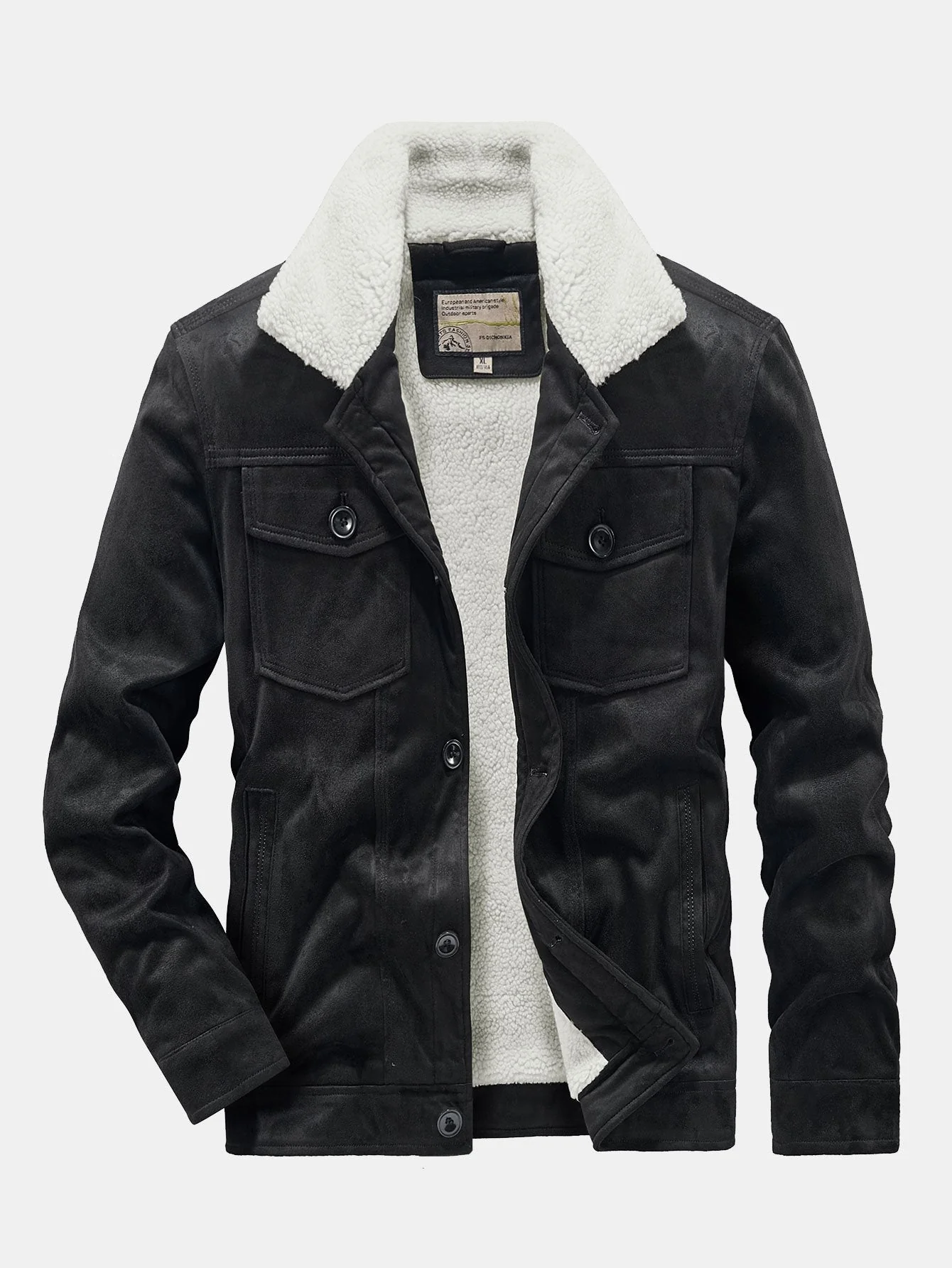 Gustavo | Teddy Lined Faux Suede Jacket - Image 7