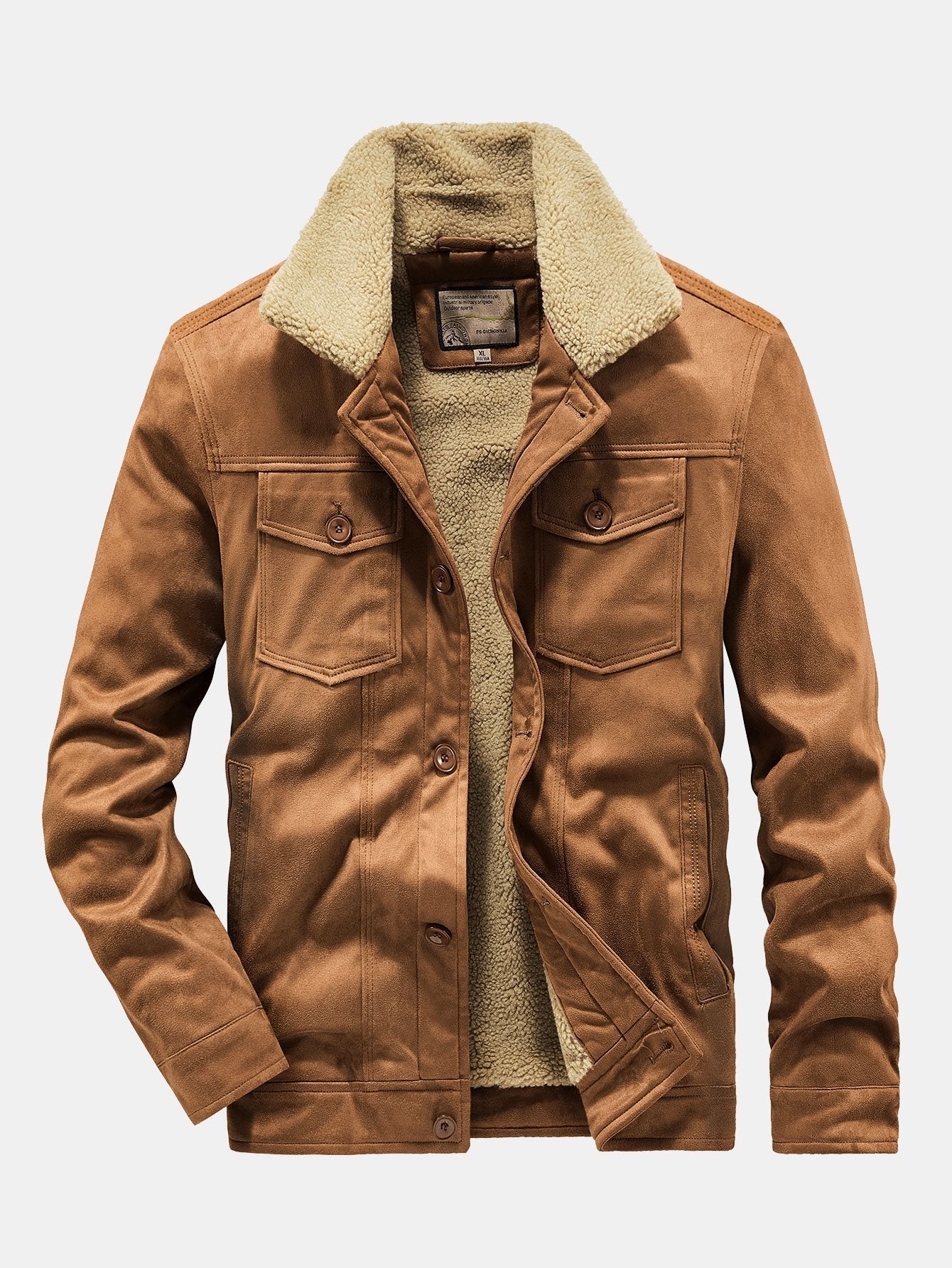 Gustavo | Teddy Lined Faux Suede Jacket - Image 8