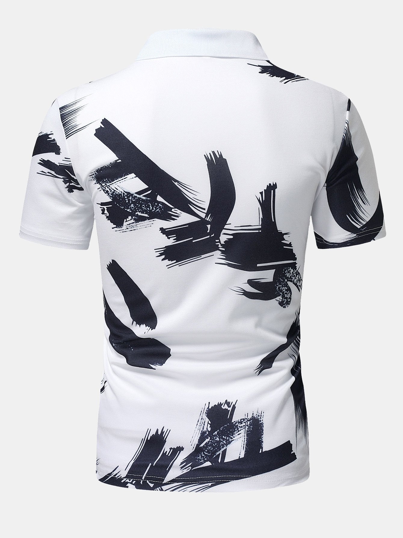 Guy® | Brushstroke Print Polo Shirt - Image 2