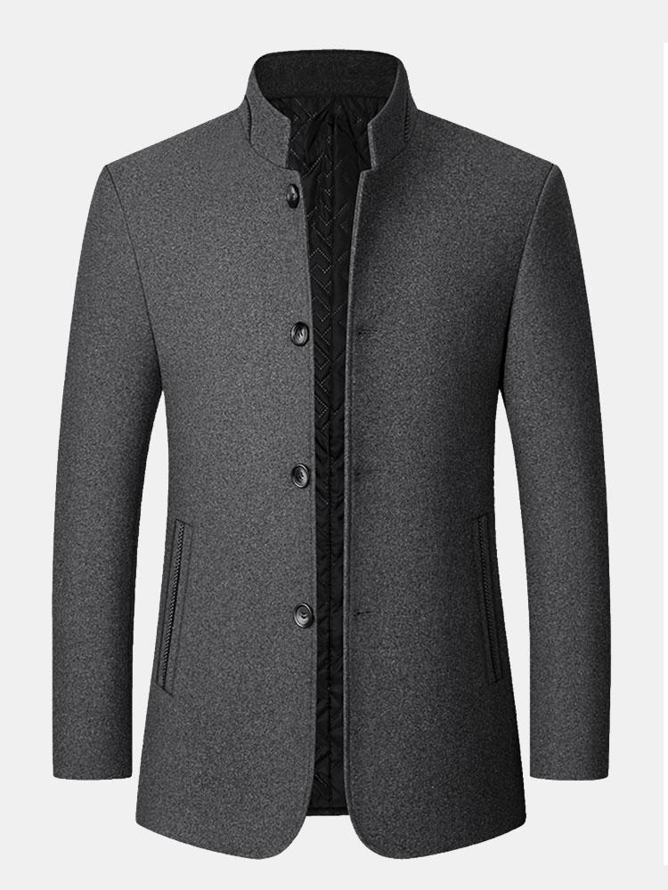 H��ctor | Stand Collar Wool Blended Blazer - Image 2