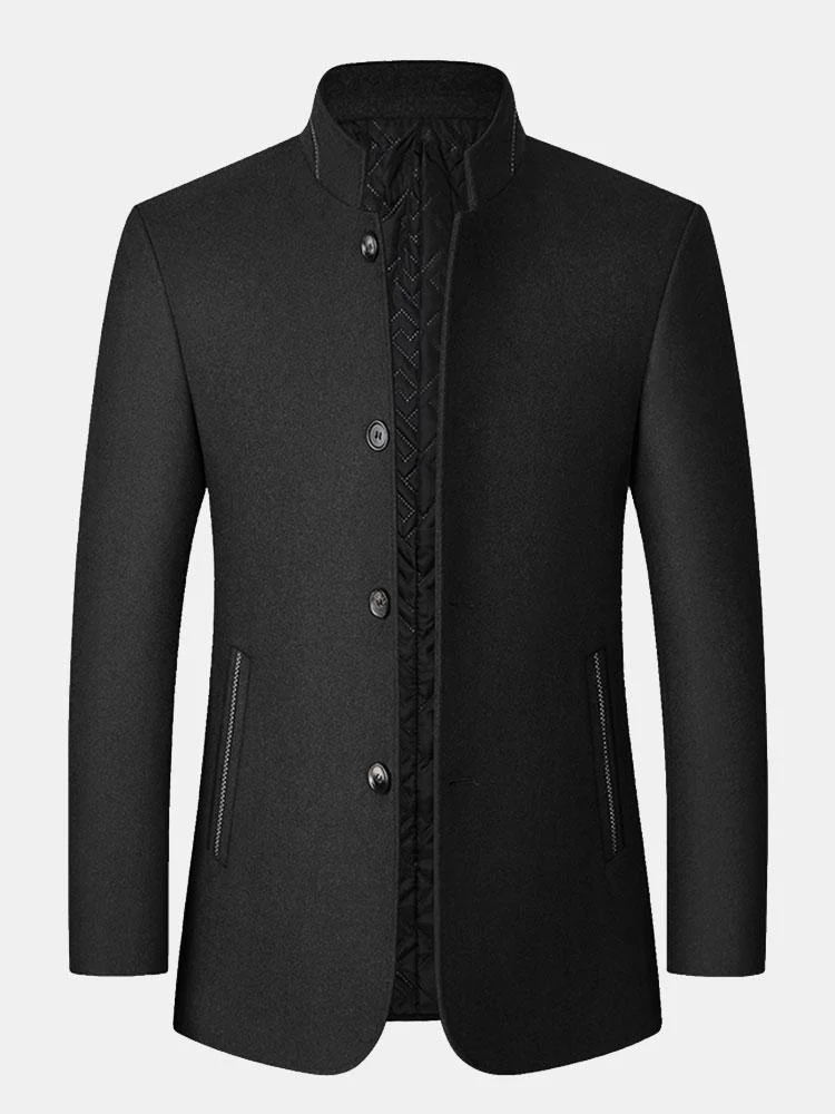 H��ctor | Stand Collar Wool Blended Blazer - Image 3