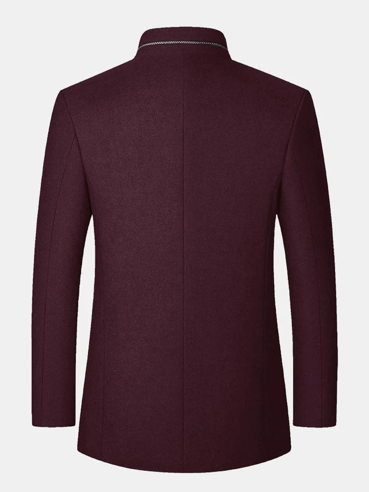 H��ctor | Stand Collar Wool Blended Blazer - Image 5