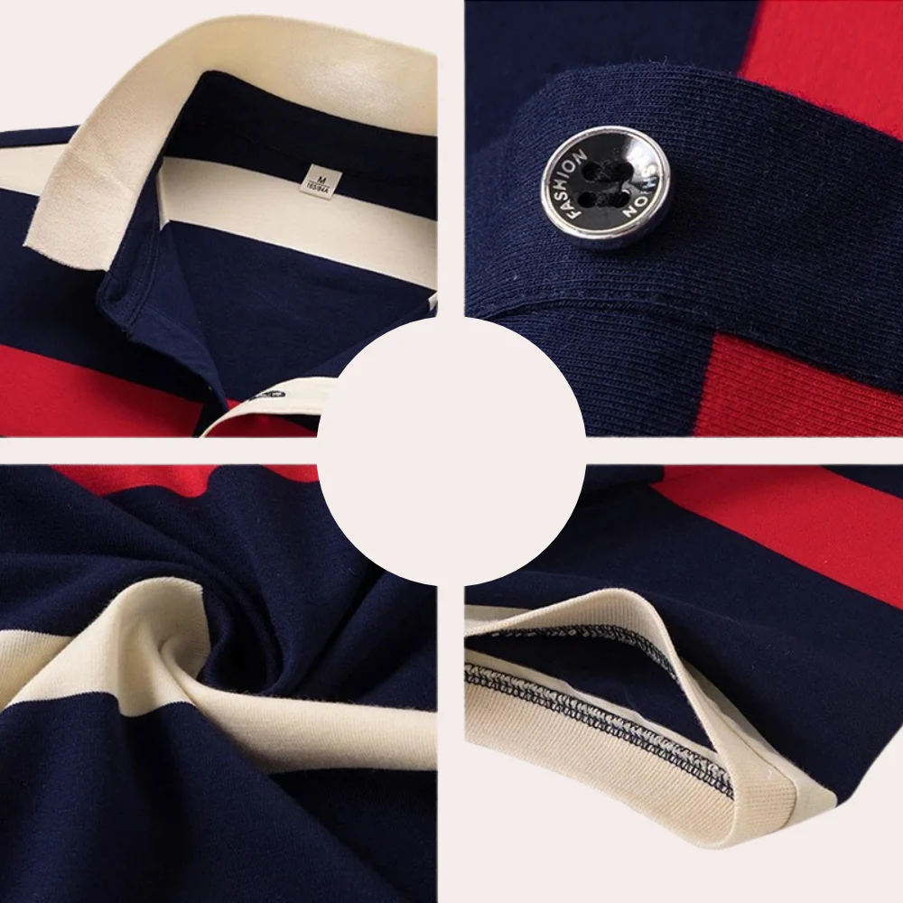 Hadrian® | Classic Striped Men'S Polo Shirt - Image 3