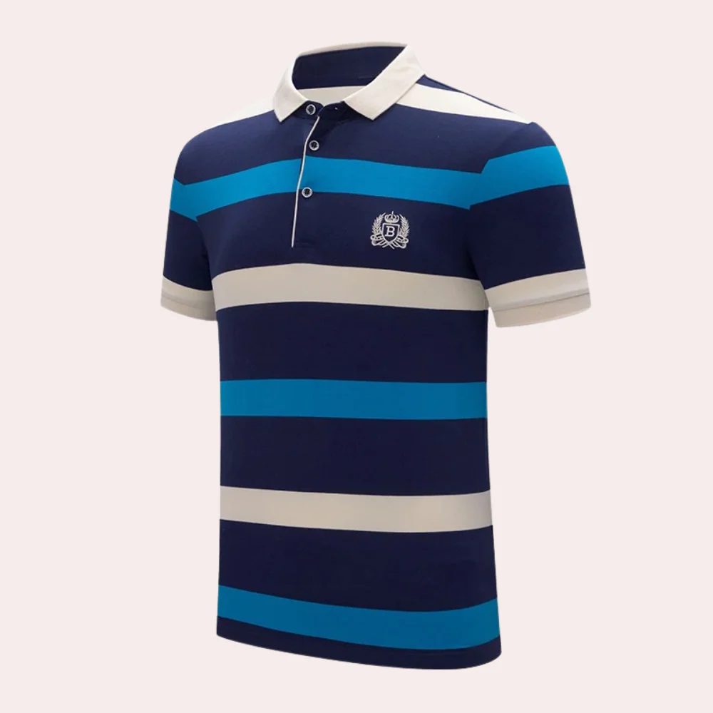 Hadrian® | Classic Striped Men'S Polo Shirt - Image 4