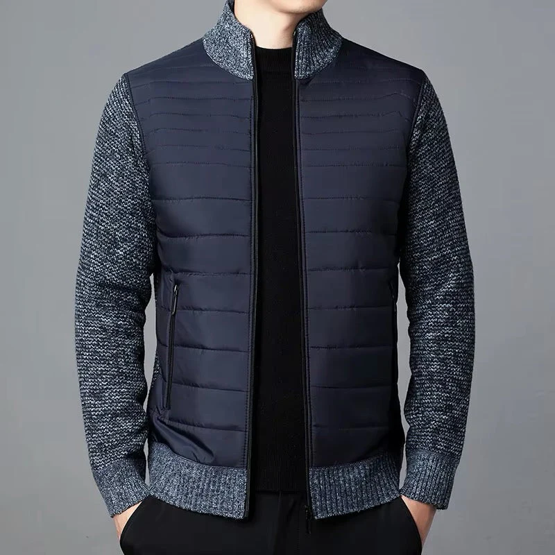 Hadrian | Men's quilted cardigan with structured sleeves - Image 2