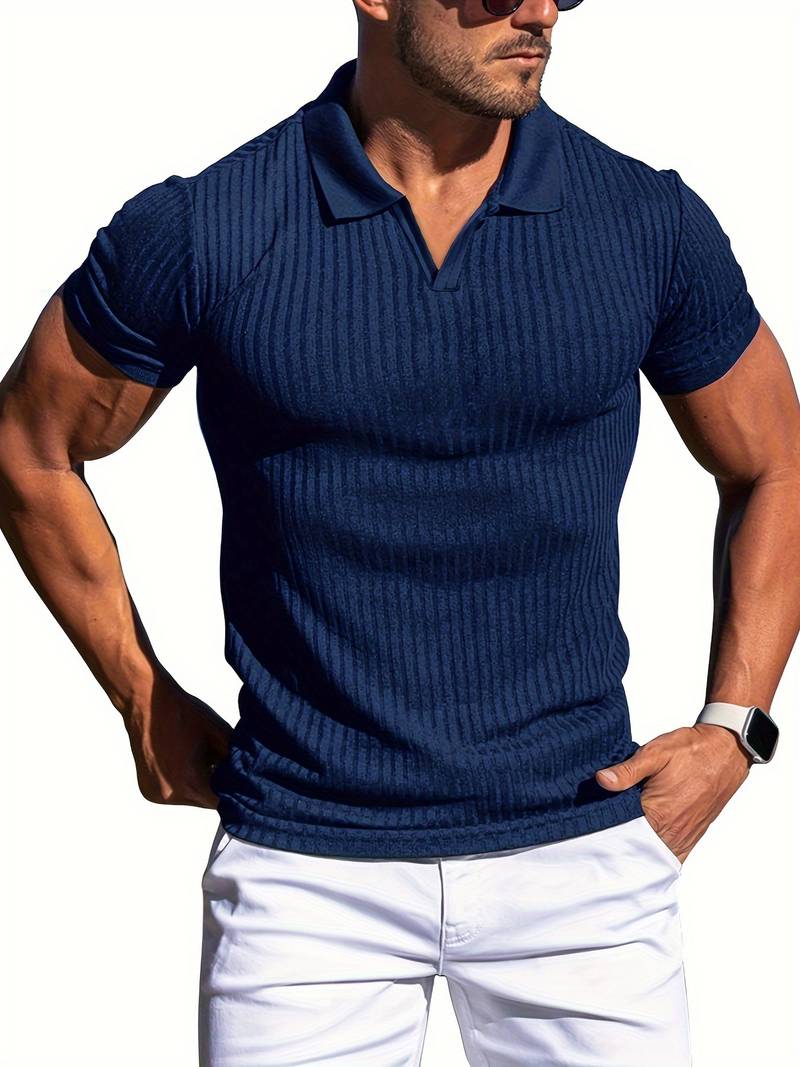 Hamish® | Ribbed Slim Fit Polo-Shirt - Image 3