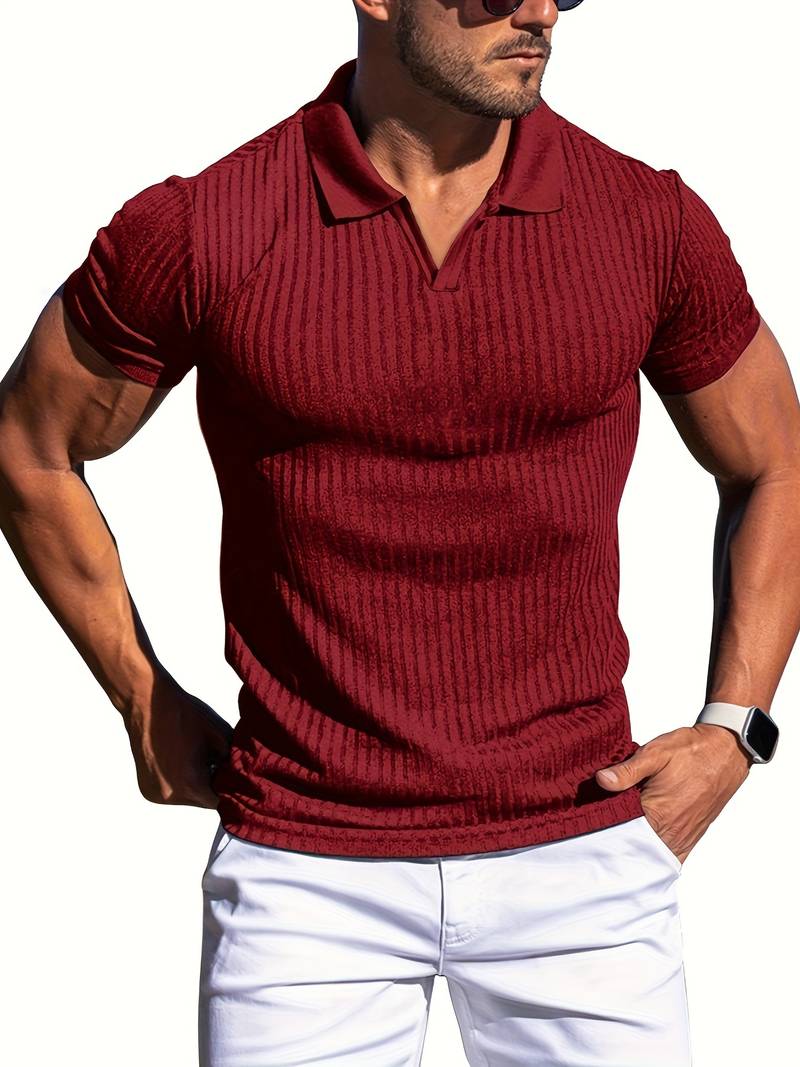 Hamish® | Ribbed Slim Fit Polo-Shirt - Image 4