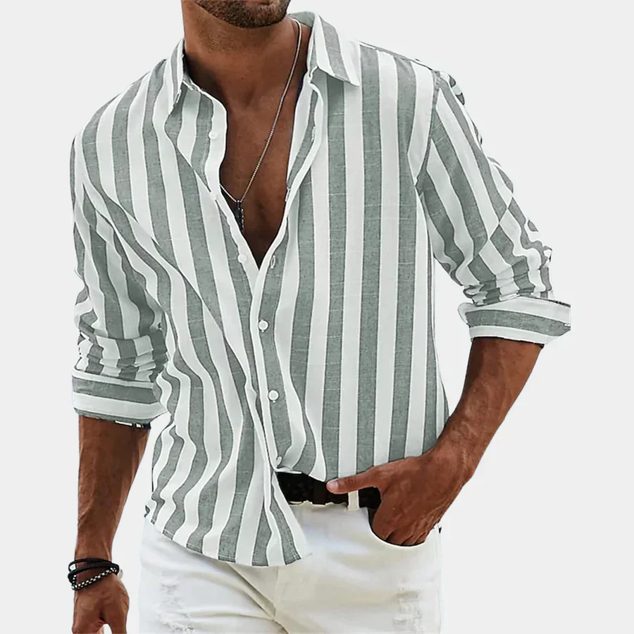 Hawthorne® | Long Striped Men's Shirt - Image 3