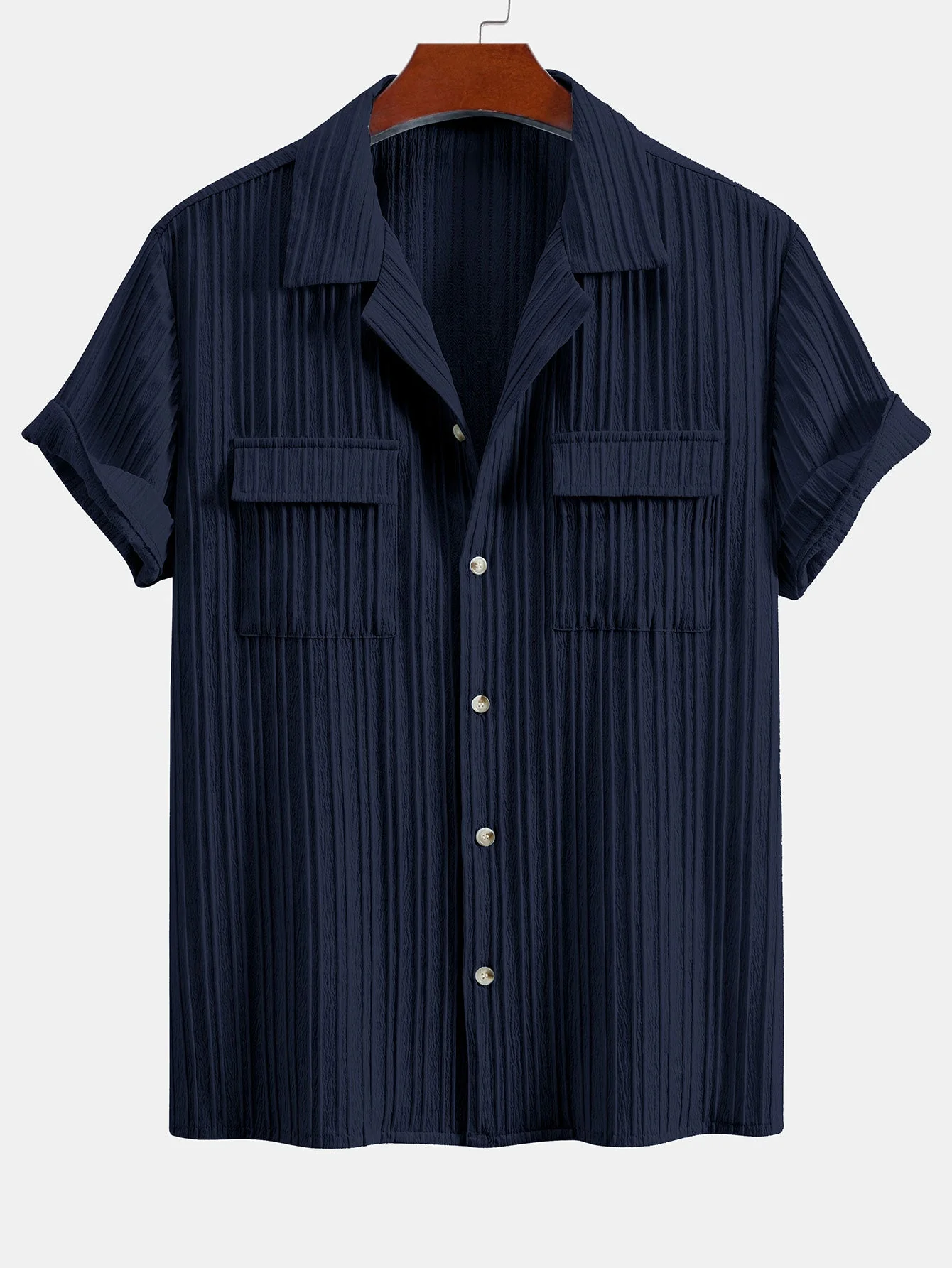Hayden® | Textured Cuban Collar Pocket Shirt - Image 3