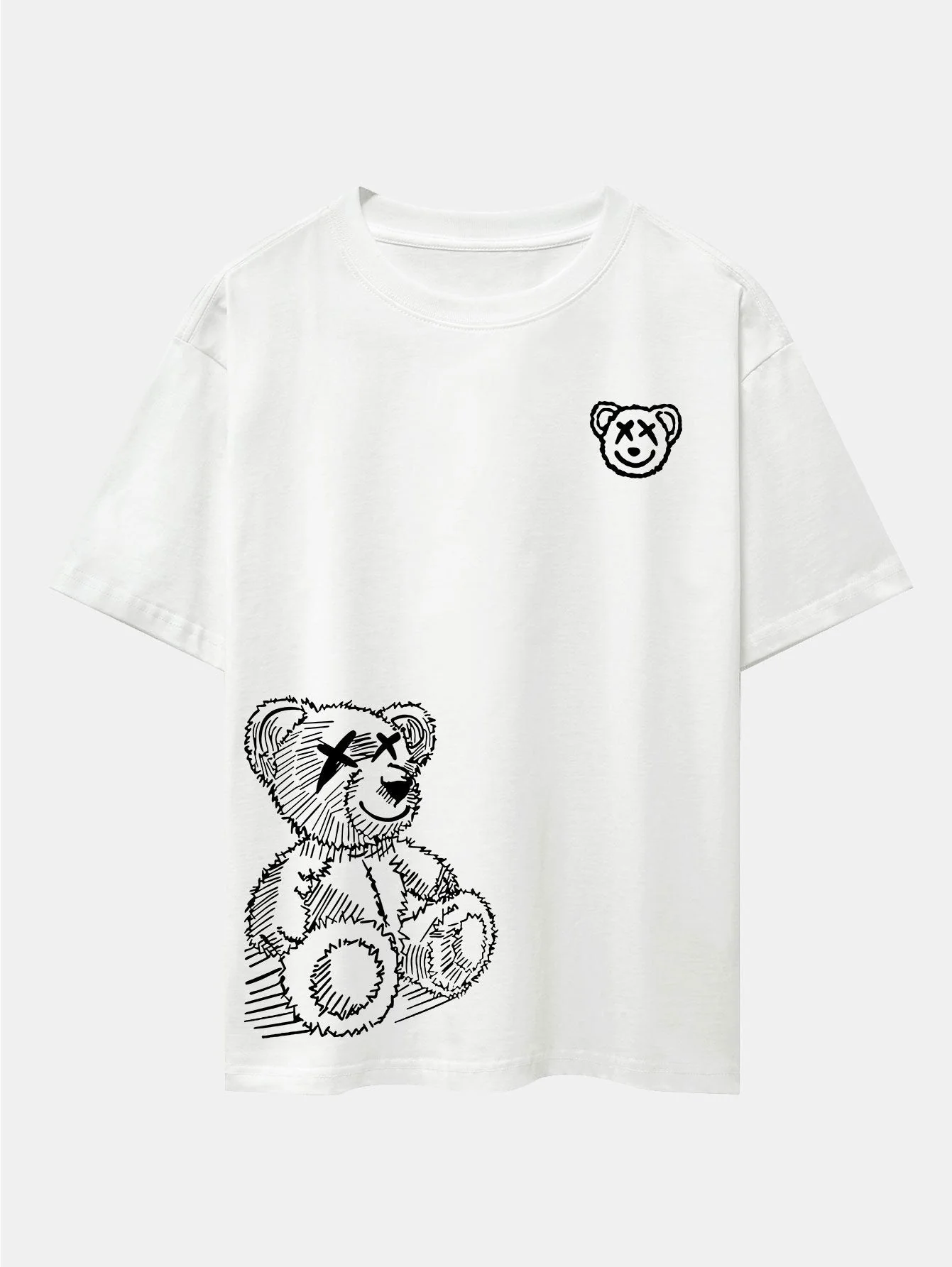 Héctor® | Cartoon Bear Print Drop Shoulder Oversize T-Shirt - Image 3