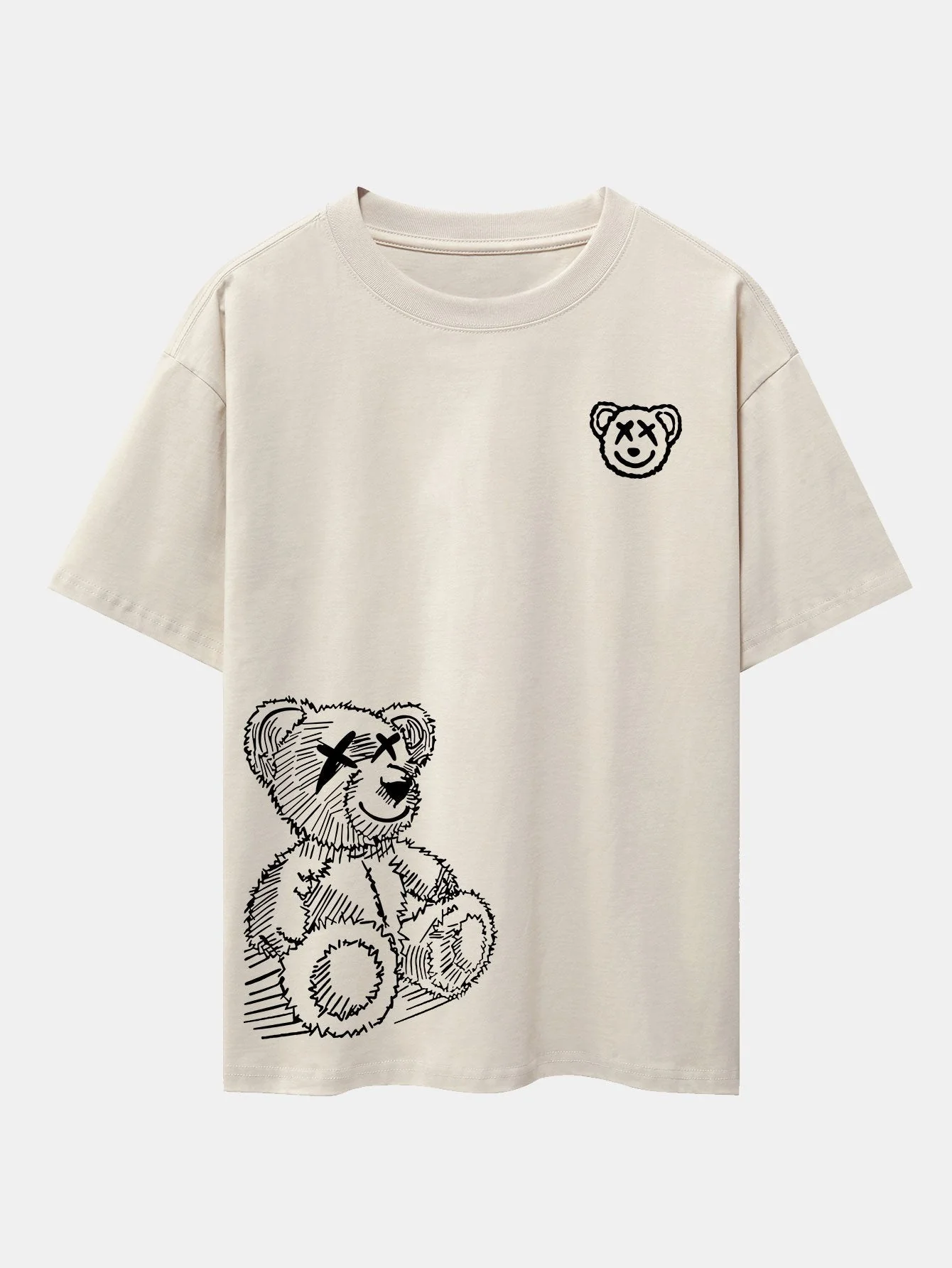 Héctor® | Cartoon Bear Print Drop Shoulder Oversize T-Shirt - Image 4
