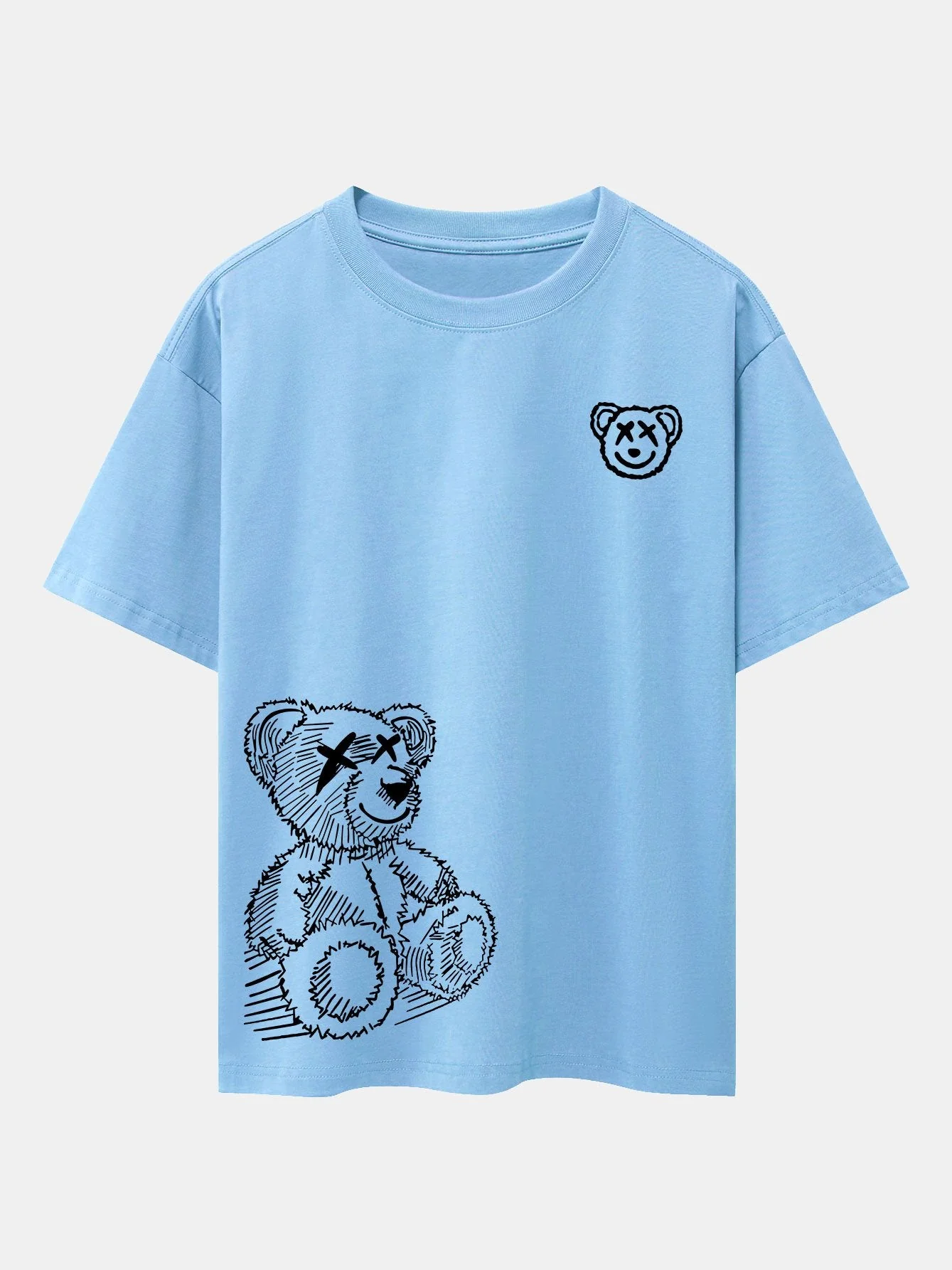 Héctor® | Cartoon Bear Print Drop Shoulder Oversize T-Shirt - Image 5