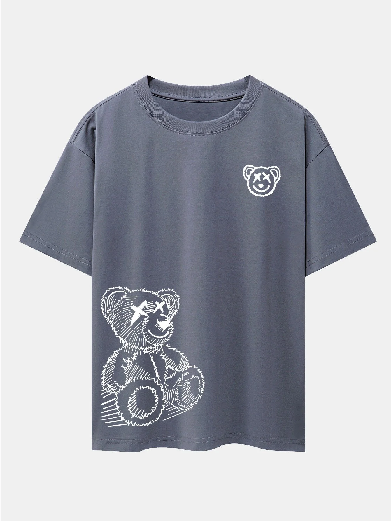 Héctor® | Cartoon Bear Print Drop Shoulder Oversize T-Shirt - Image 8