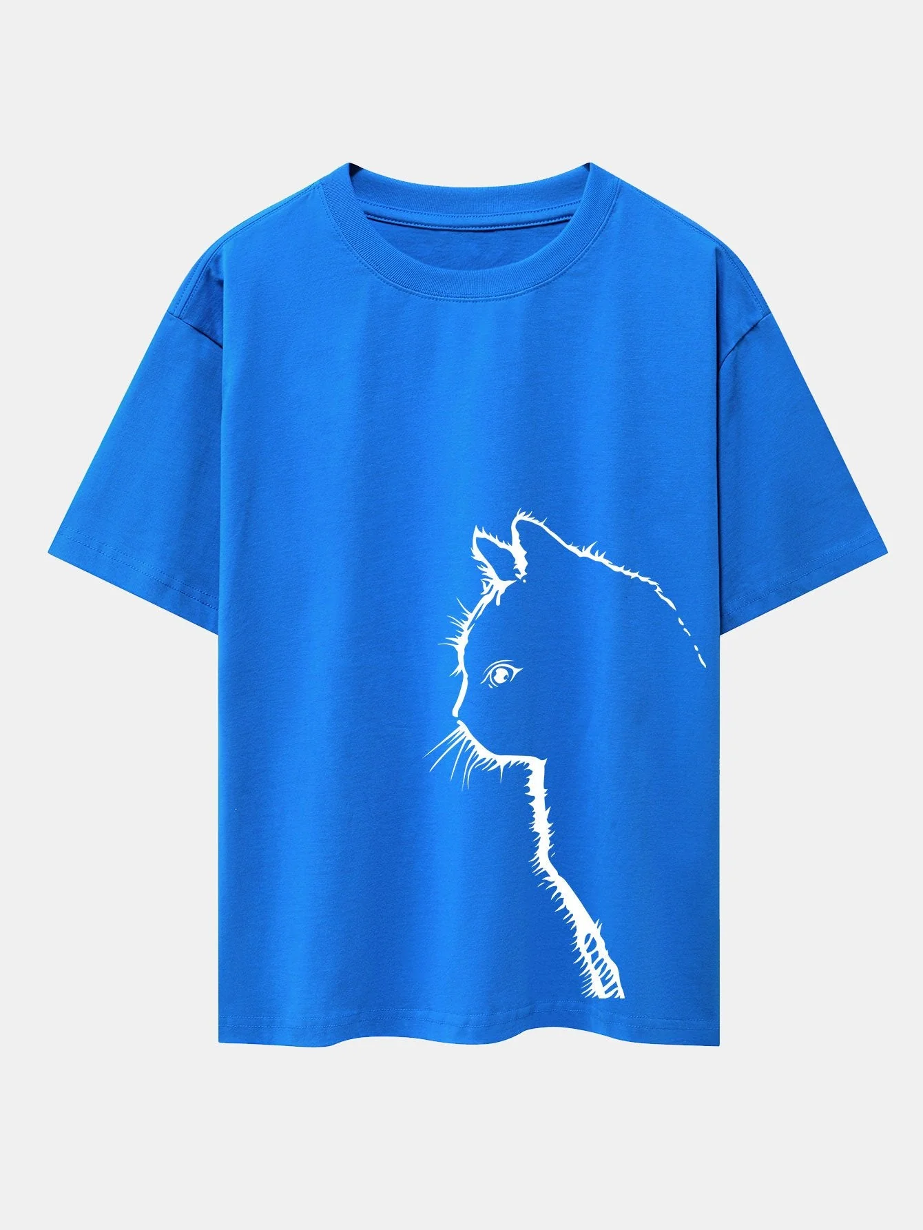 Héctor® | Cat Silhouette Print Drop Shoulder Oversize T-Shirt - Image 6
