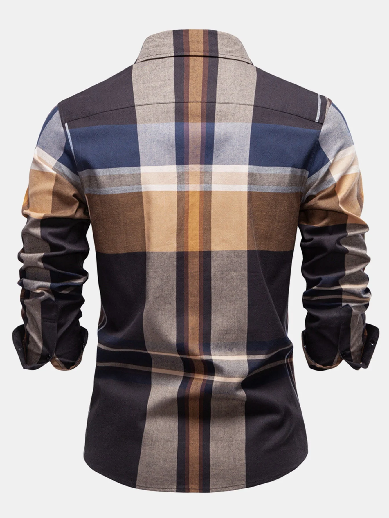 Heliodoro® | Long Sleeve Cotton Plaid Button Up Shirt - Image 2