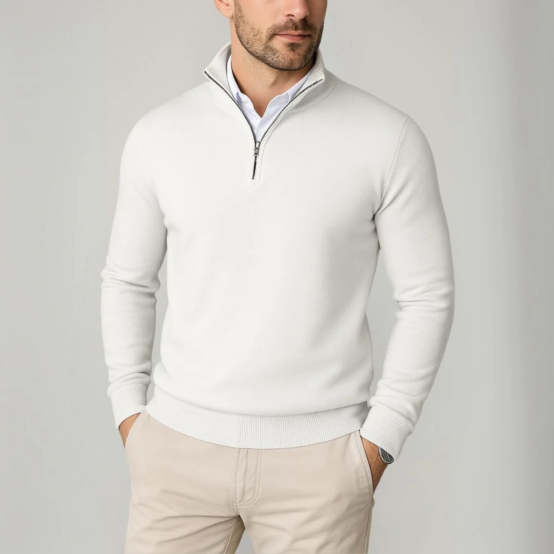 Heliodoro® | Men’s Quarter Zip Jumper With Stand Collar - Image 6