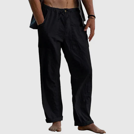 Helios® | Linen Trousers With Drawstring - Image 3