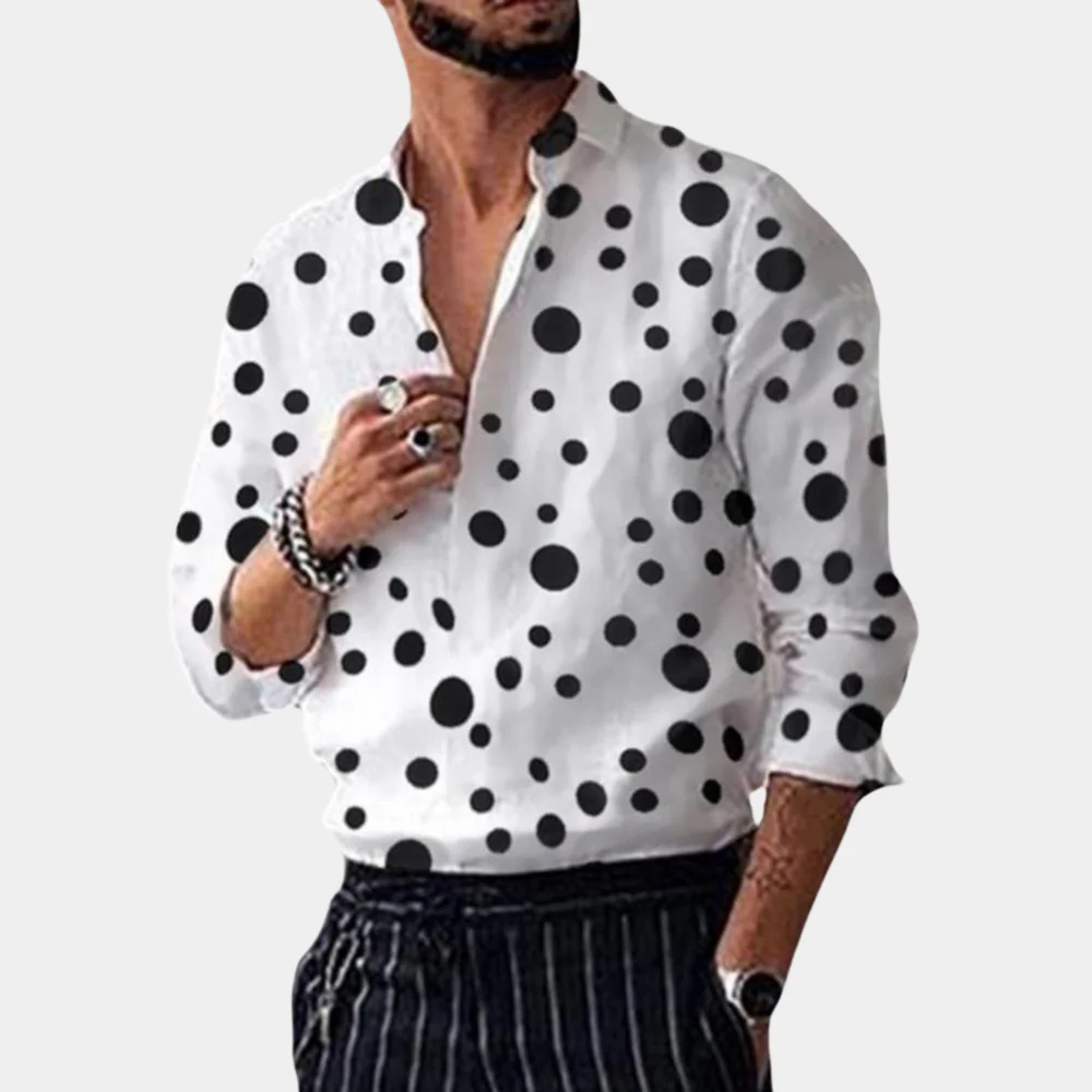 Helios® | Trendy Polka Dot Men'S Shirt - Image 2