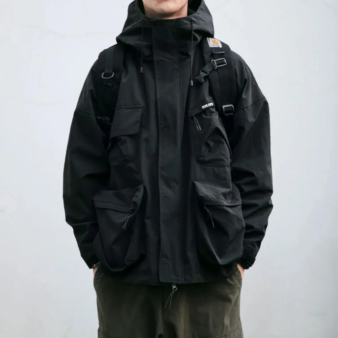 Helios | Men's hooded multi-pocket utility jacket - Image 2