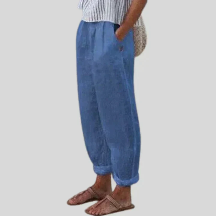 Hendrix® | Beige Linen Trousers For Men - Image 2