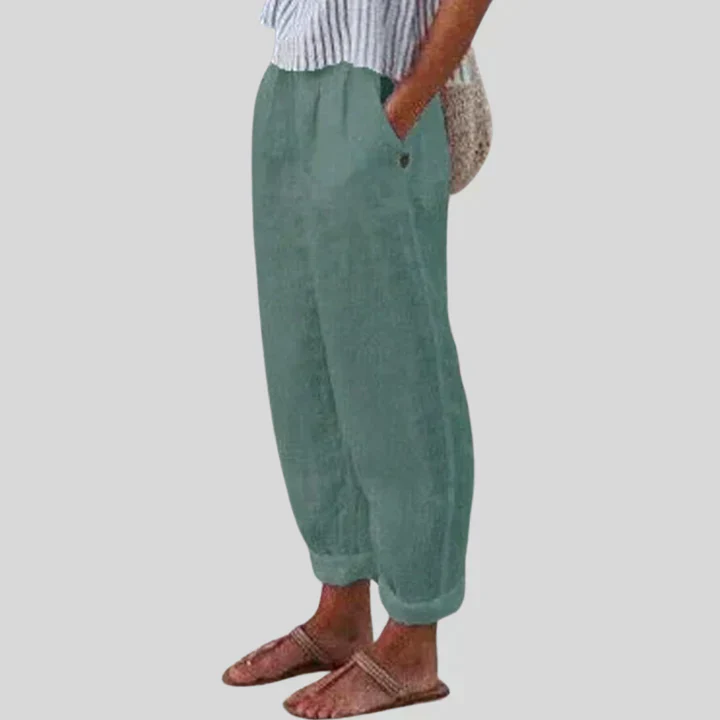 Hendrix® | Beige Linen Trousers For Men - Image 4