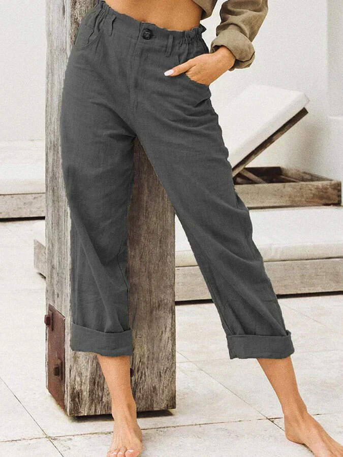 Henley® | Stylish Linen Trousers With Rolled Hem - Image 3