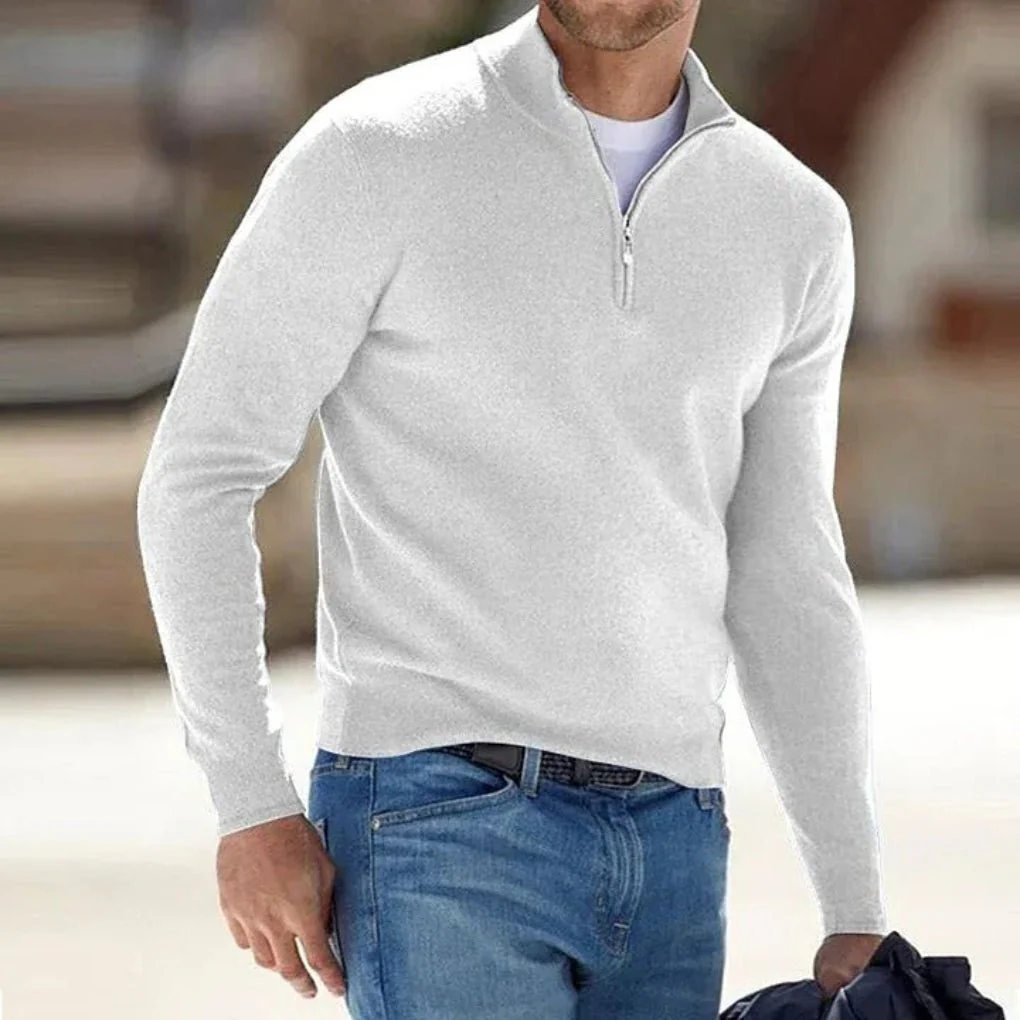Henoch® | Men’s Quarter Zip Sweater With High Collar - Image 4