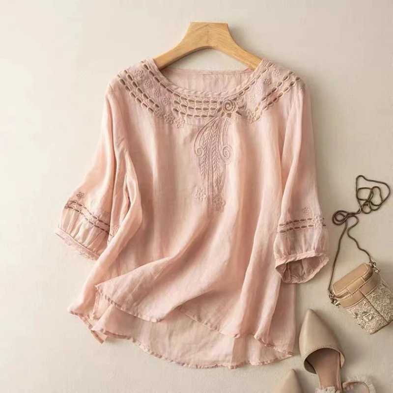 Henry | Claire Peasant Linen Blouse - Image 2