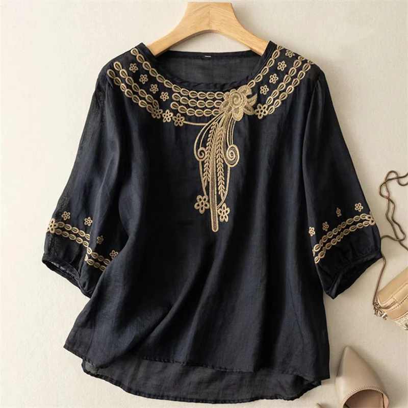 Henry | Claire Peasant Linen Blouse - Image 3