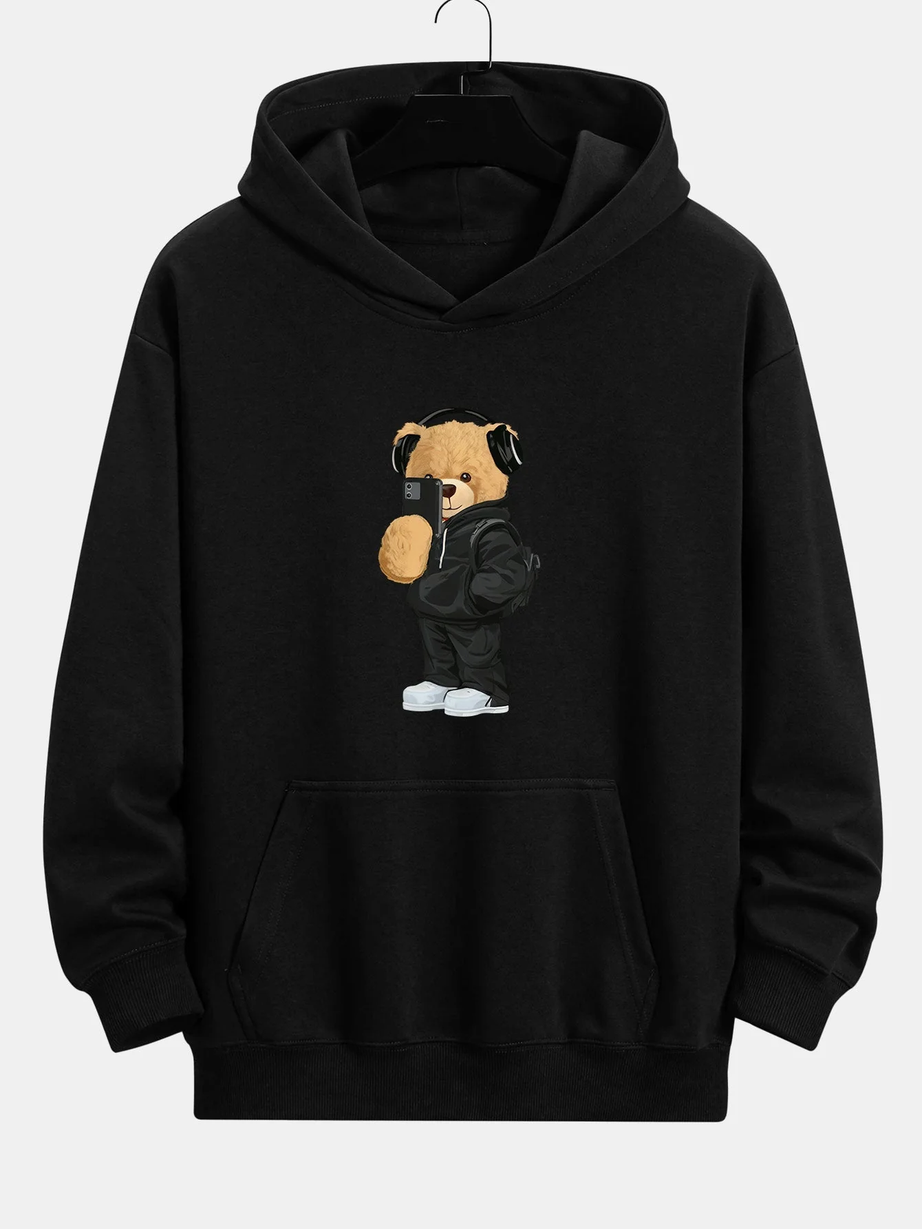 Henry | Fashion Bear Taking Photo Print Relax Fit Hoodie - Image 3