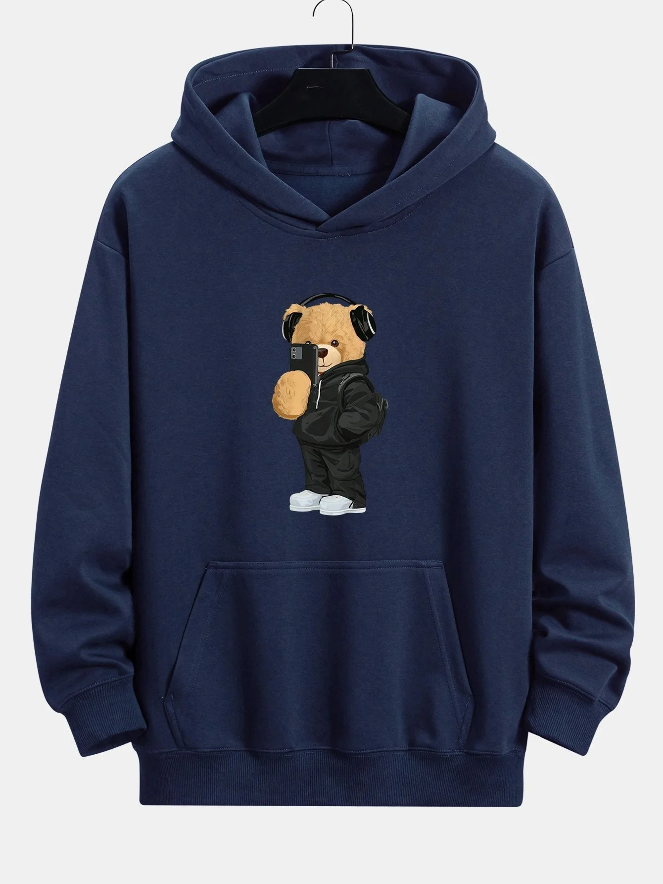 Henry | Fashion Bear Taking Photo Print Relax Fit Hoodie - Image 4