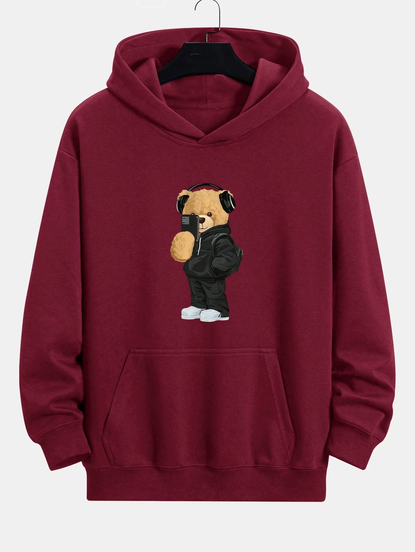 Henry | Fashion Bear Taking Photo Print Relax Fit Hoodie - Image 5