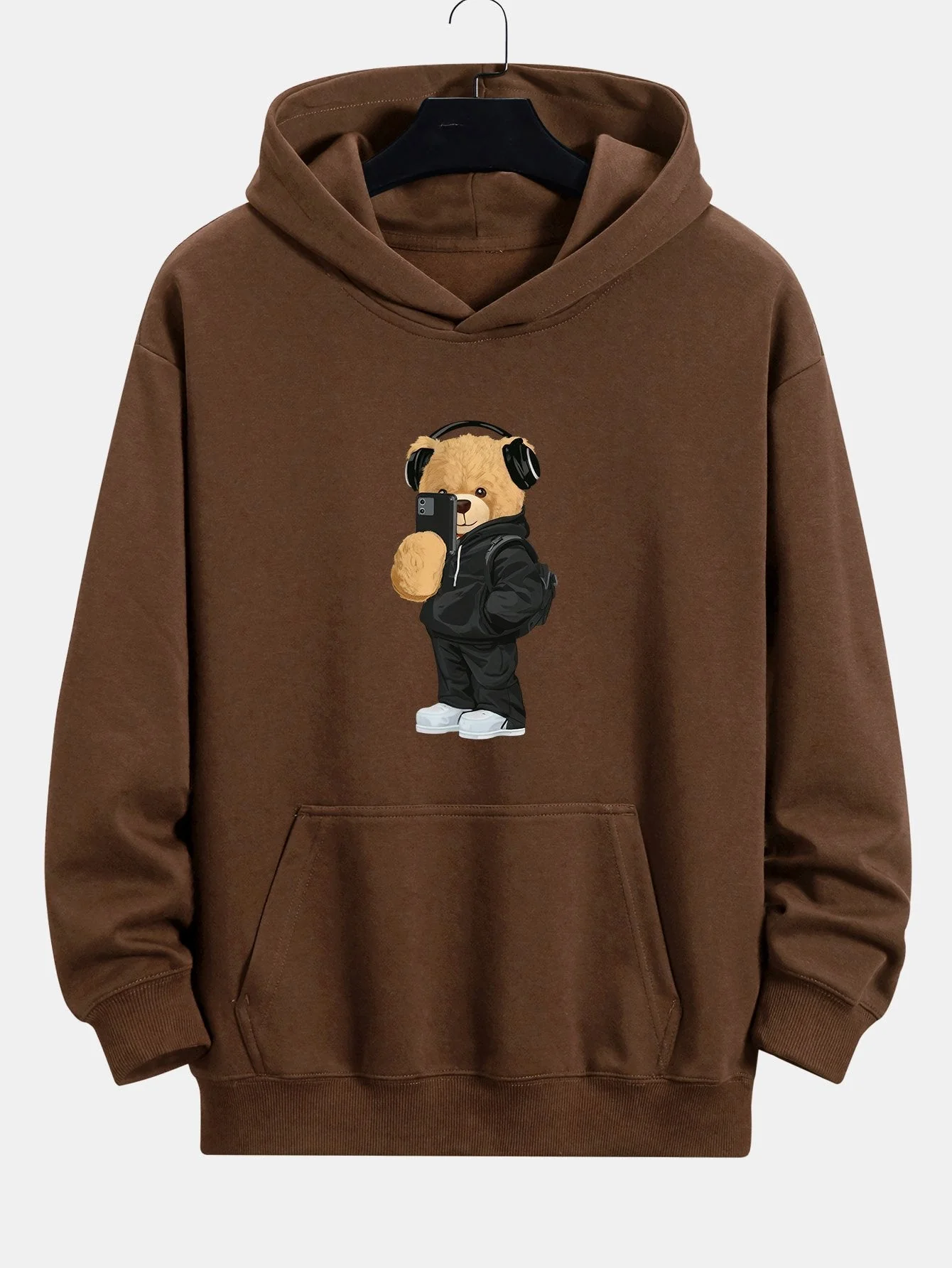 Henry | Fashion Bear Taking Photo Print Relax Fit Hoodie - Image 6